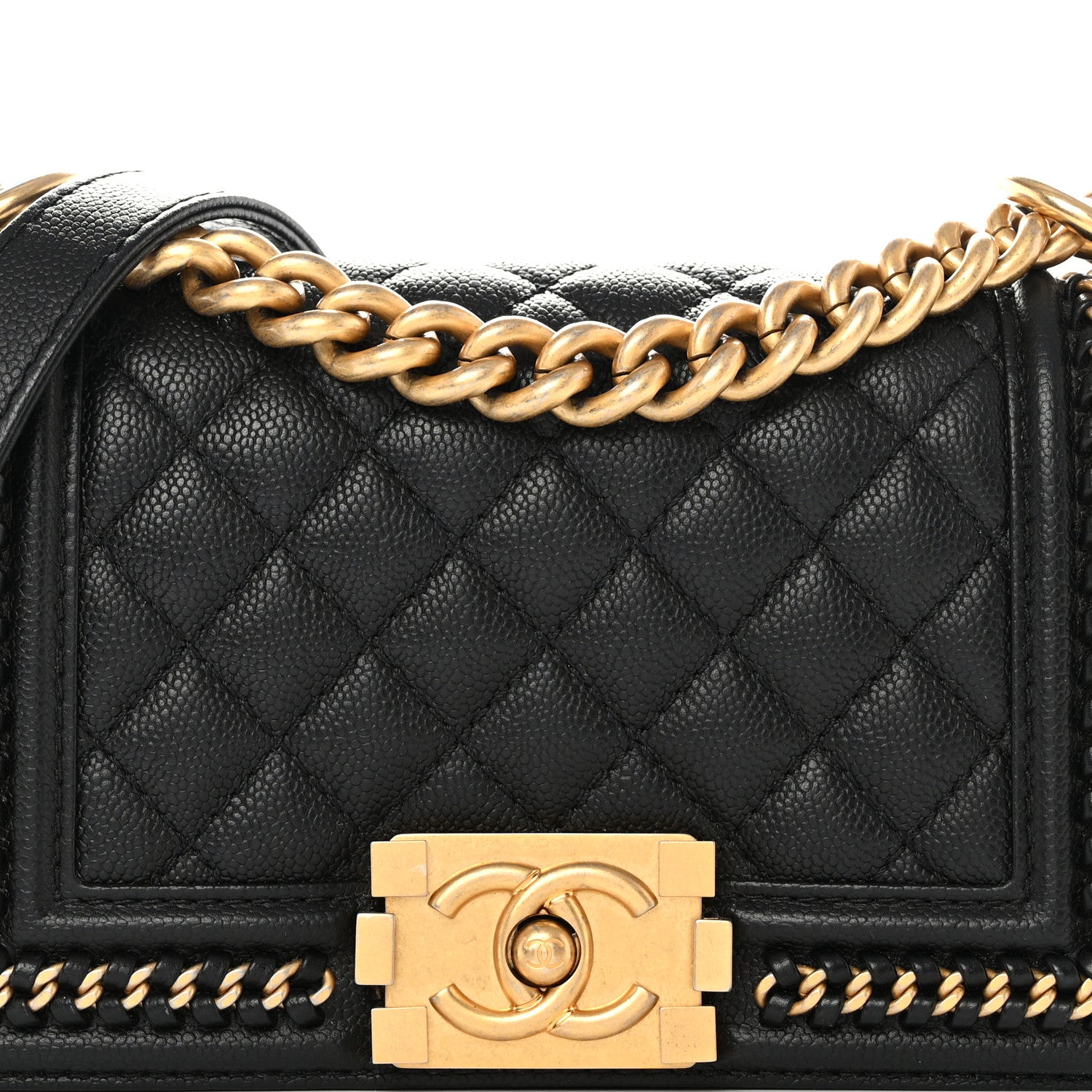 Chanel Caviar Quilted Small Chain Around Boy Flap Black 8 of 11