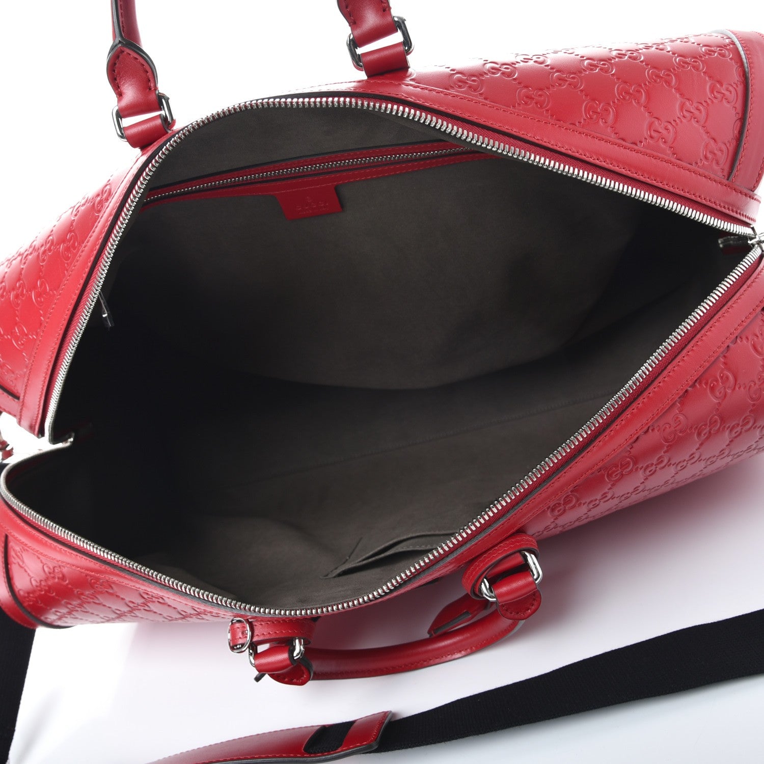 Gucci Guccissima Signature Large Duffle Hibiscus Red 5 of 7