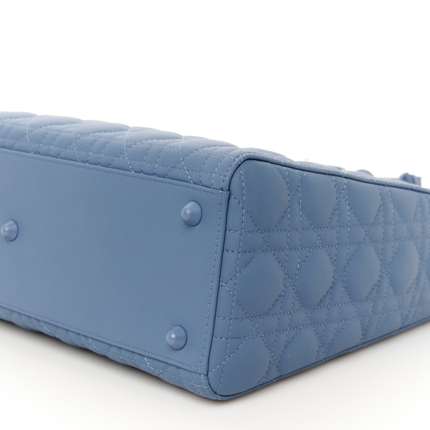 Ultra Matte Calfskin Cannage Large Lady Dior Blue