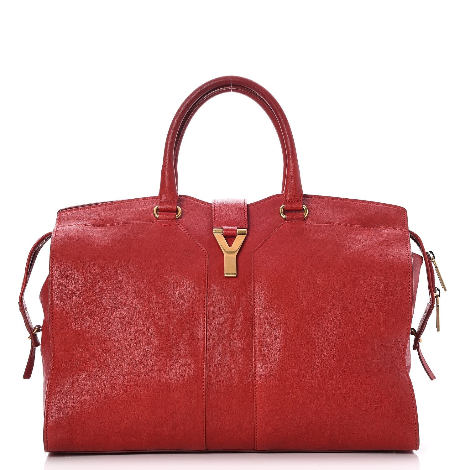 Saint Laurent Sheepskin Large Cabas ChYc Red 1 of 7