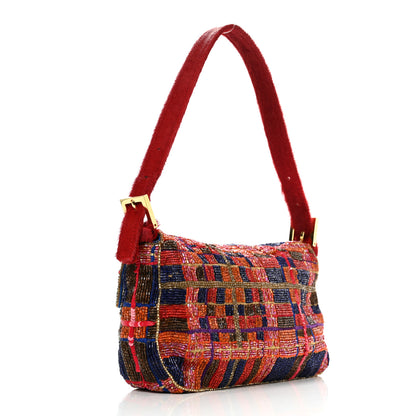 Fendi Satin Calf Hair Beaded Baguette Multicolor 3 of 11