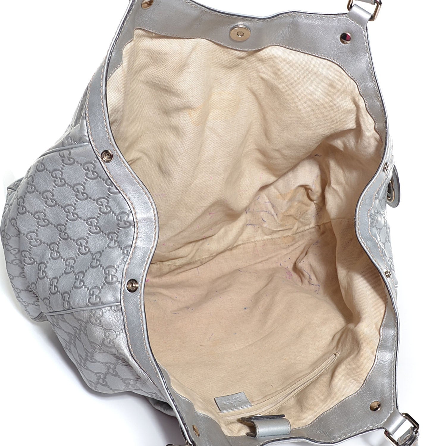 Gucci Guccissima Large Sukey Tote Silver 5 of 7