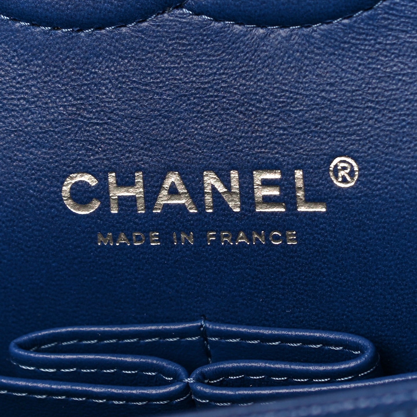Caviar Quilted Medium Double Flap Blue