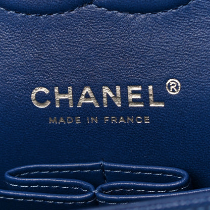Chanel Caviar Quilted Medium Double Flap Blue 8 of 10