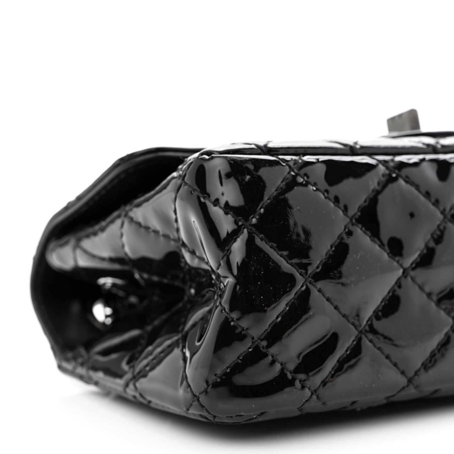 Patent Calfskin Quilted 2.55 Reissue Mini Flap So Black
