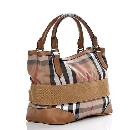 Burberry Canvas House Check Parsons Shoulder Bag Saddle Brown 3 of 10