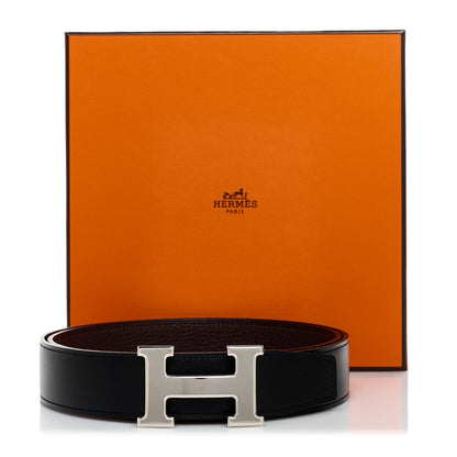 Hermes Box Togo 32mm H Belt 90 36 Black Chocolate 7 of 7