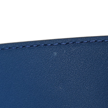Gucci Calfskin GG Tennis Embossed Double G 40mm Belt 90 36 Intense Metal Blue 6 of 8