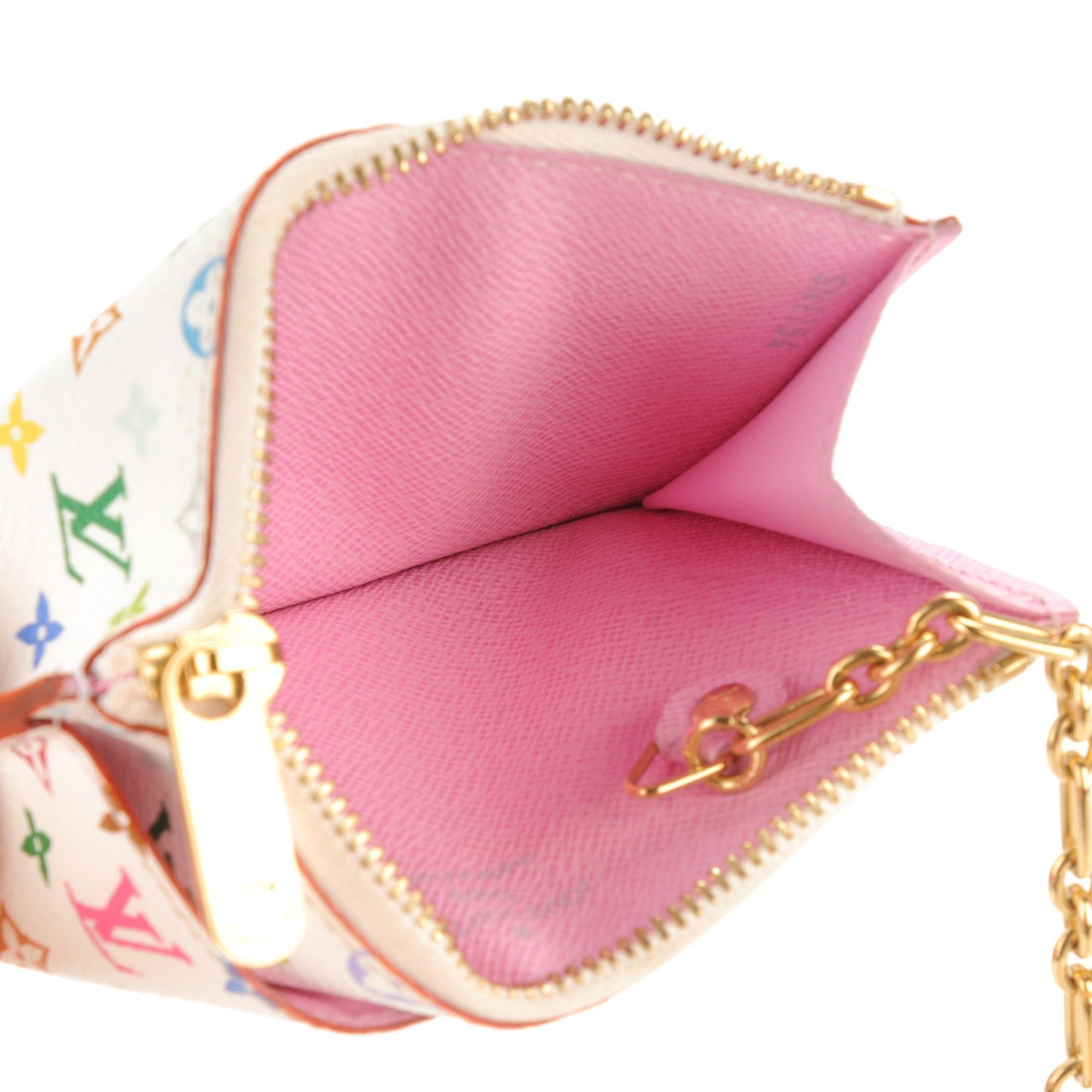 Monogram Multicolor Key Pouch White Litchi