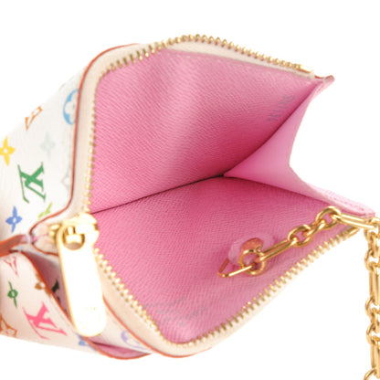 Louis Vuitton Monogram Multicolor Key Pouch White Litchi 5 of 6