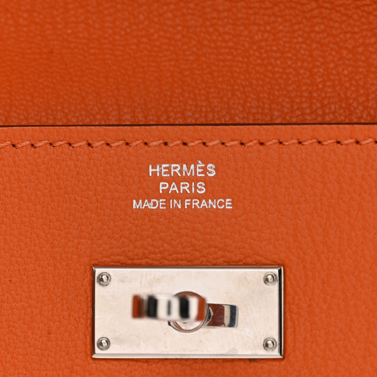 Hermes Chevre Mysore Kelly Longue Wallet Orange 7 of 8