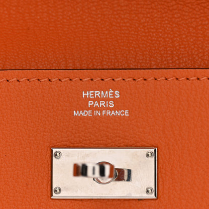Hermes Chevre Mysore Kelly Longue Wallet Orange 7 of 8