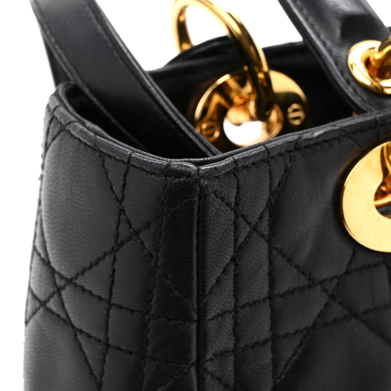 Christian Dior Lambskin Cannage Medium Lady Dior Black 16 of 16