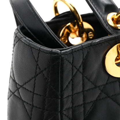 Christian Dior Lambskin Cannage Medium Lady Dior Black 16 of 16