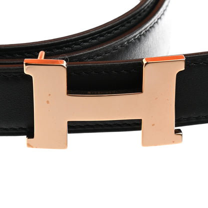 Hermes Swift Epsom 24mm Constance H Belt 75 Black Etoupe 3 of 6