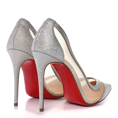 Christian Louboutin Glitter Mini Rete Galativi 100 Pumps 36.5 Silver 4 of 10