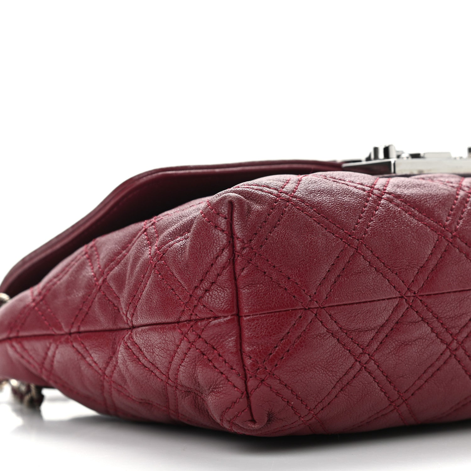Marc Jacobs Lacquered Lambskin Quilted The Large Single Flap Bordeaux 5 of 15