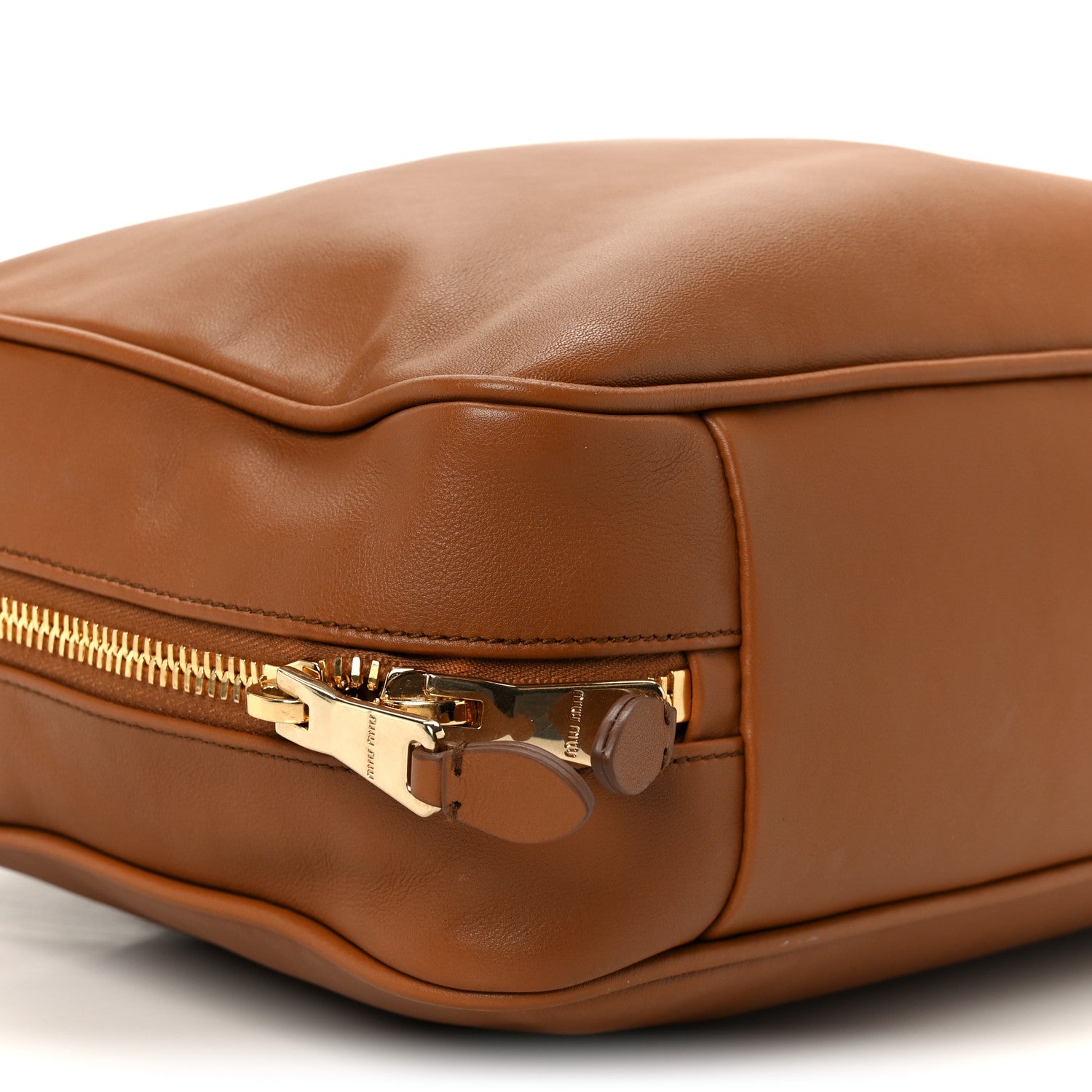 Miu Miu Soft Calf Softy Large Beau Top Handle Bag Cognac 1822152
