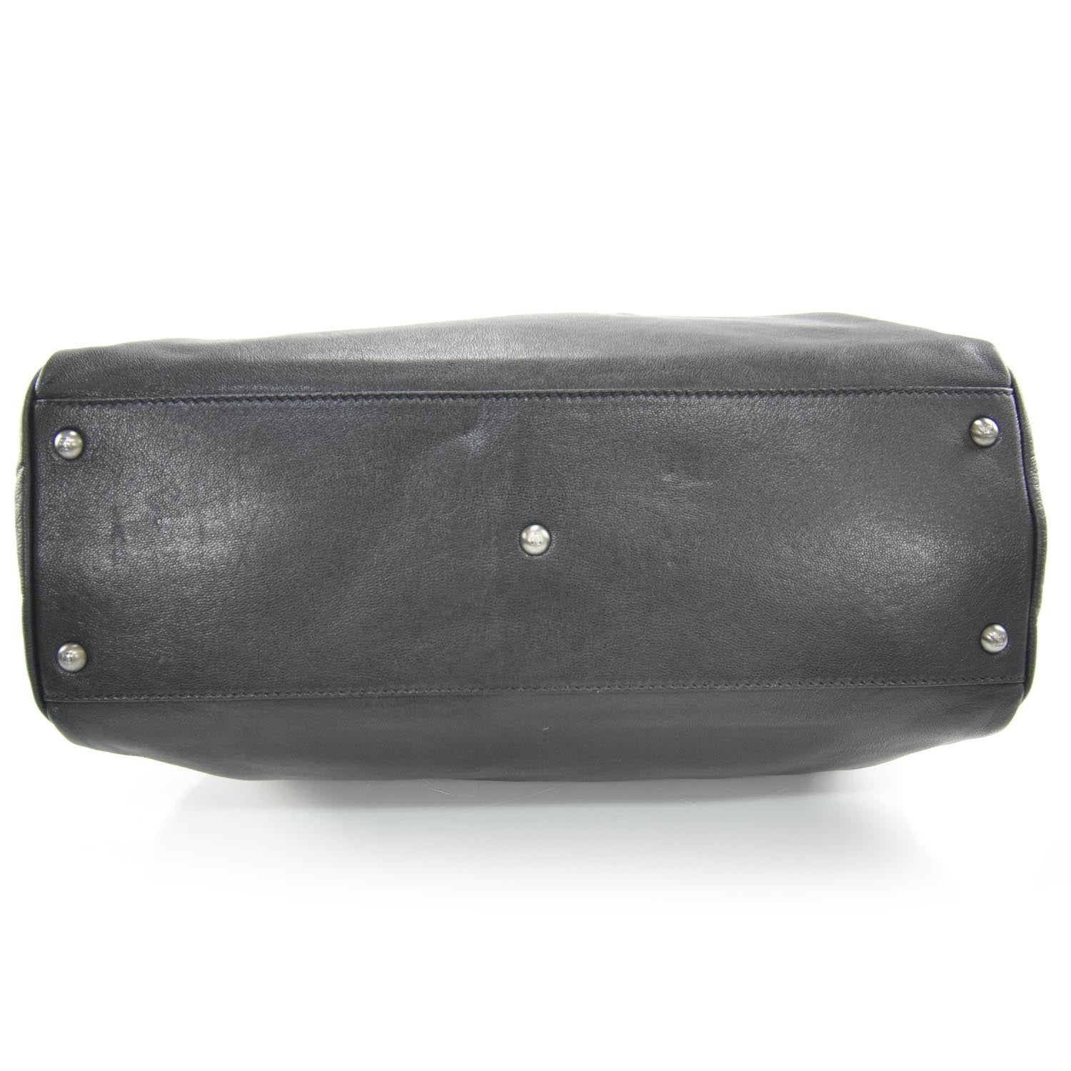 Fendi Goatskin Large Peekaboo Iconic Satchel Black 5 of 13