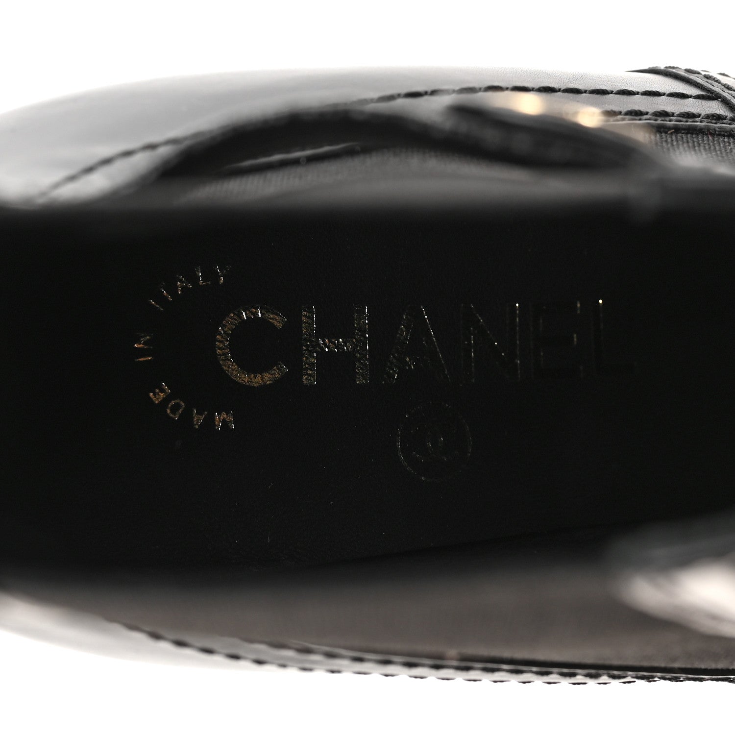 Chanel Calfskin Patent Cap Toe Short Boots 36.5 Black 7 of 8