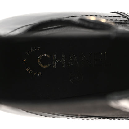 Chanel Calfskin Patent Cap Toe Short Boots 36.5 Black 7 of 8