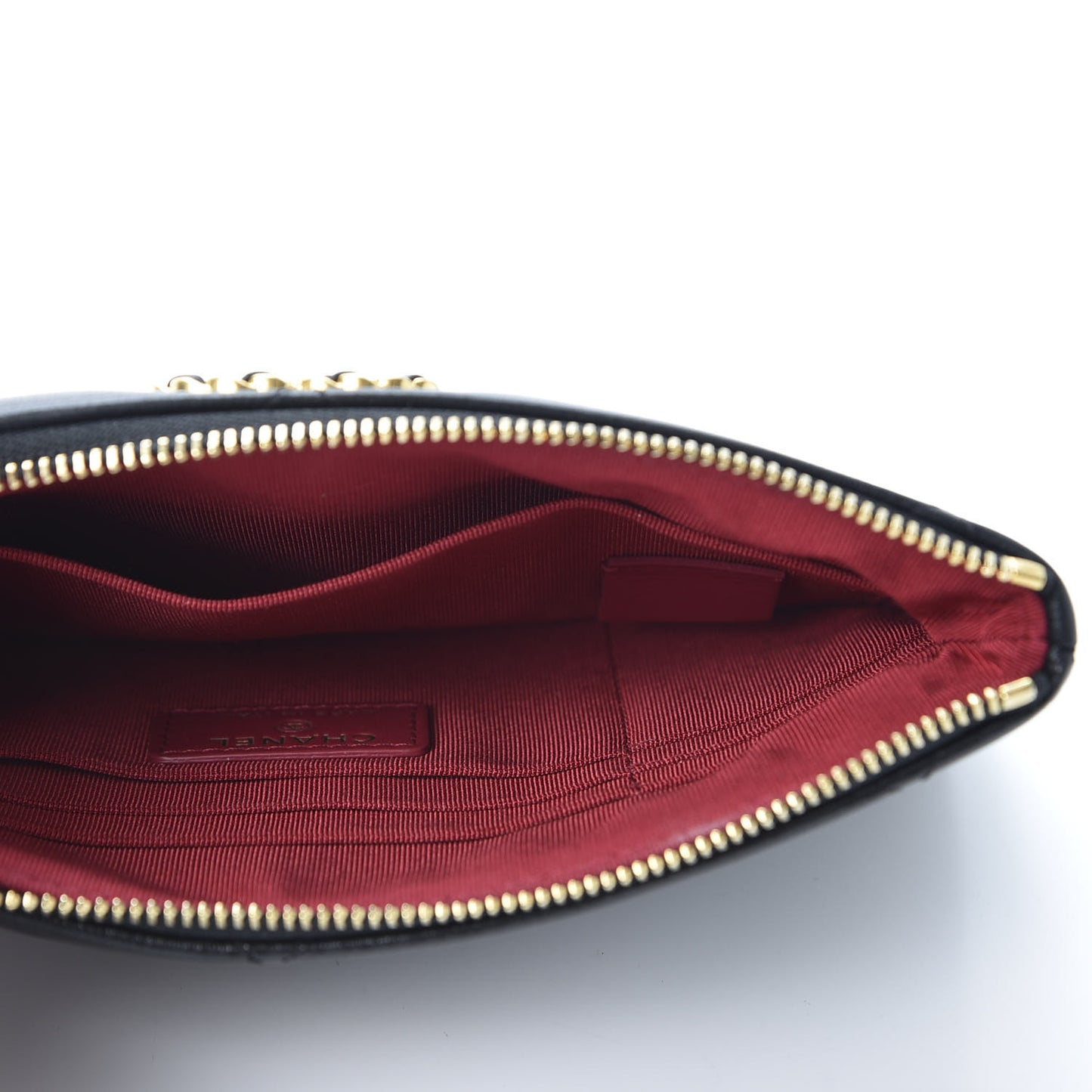 Goatskin Quilted 19 Cosmetic Case Black