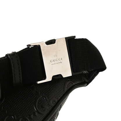 Gucci Calfskin GG Tennis Embossed Pocket Belt Bag Black 13 of 14
