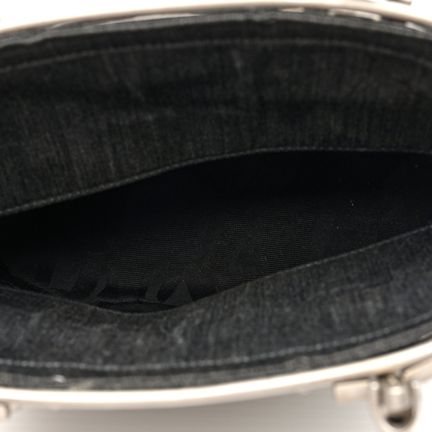 Metal Cage Gancini Bucket Bag Silver