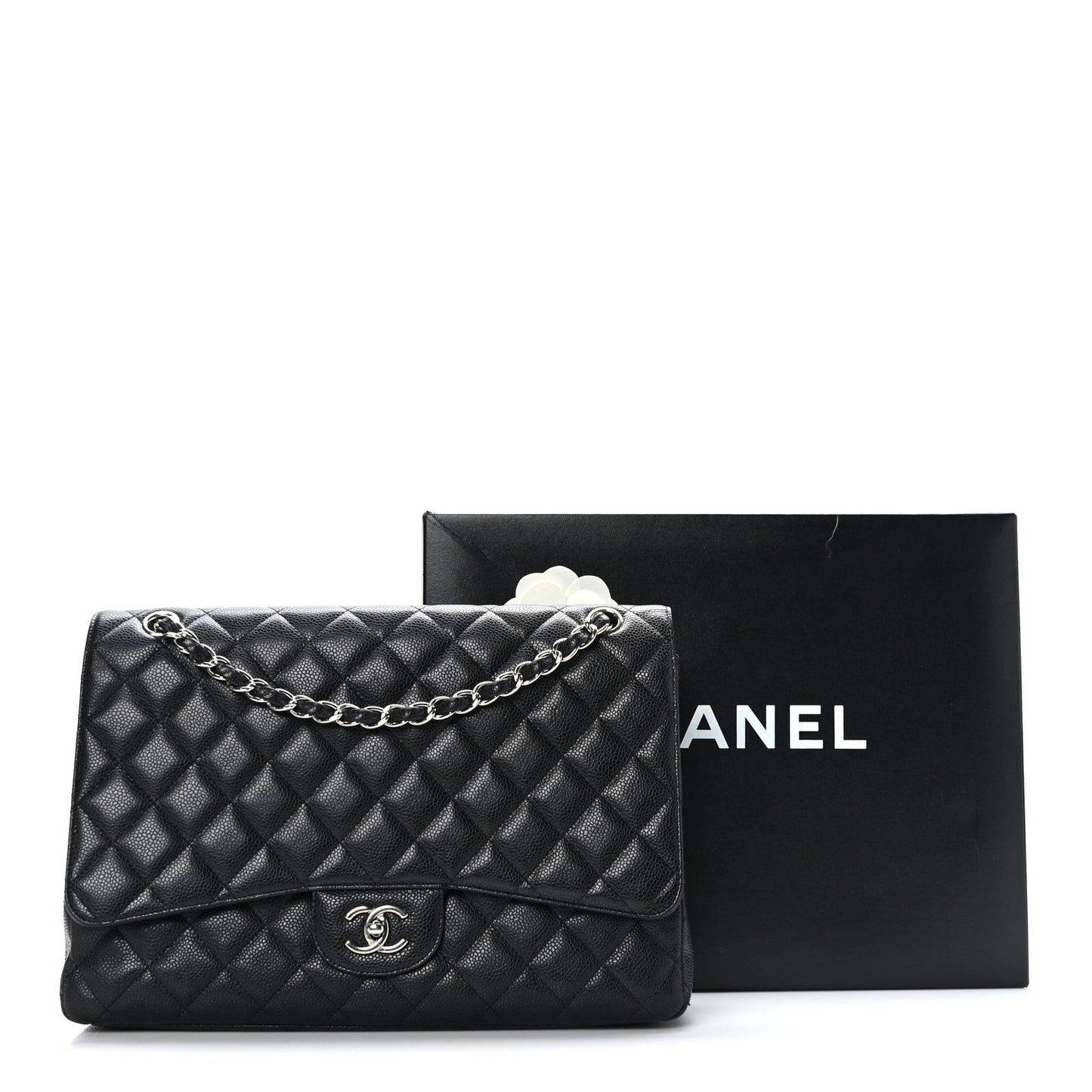Caviar Quilted Maxi Single Flap Black