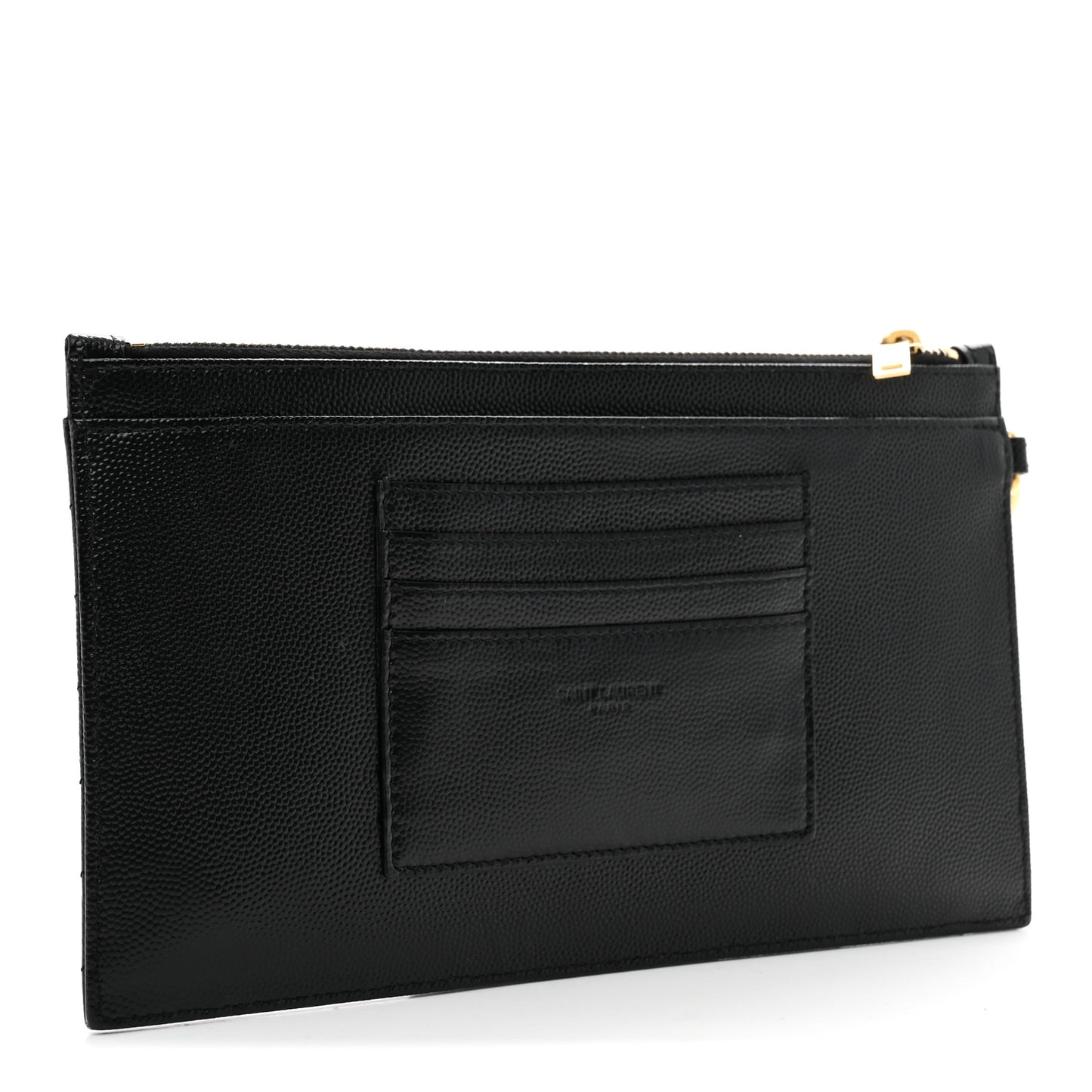 Grain De Poudre Chevron Monogram Large Bill Pouch Black