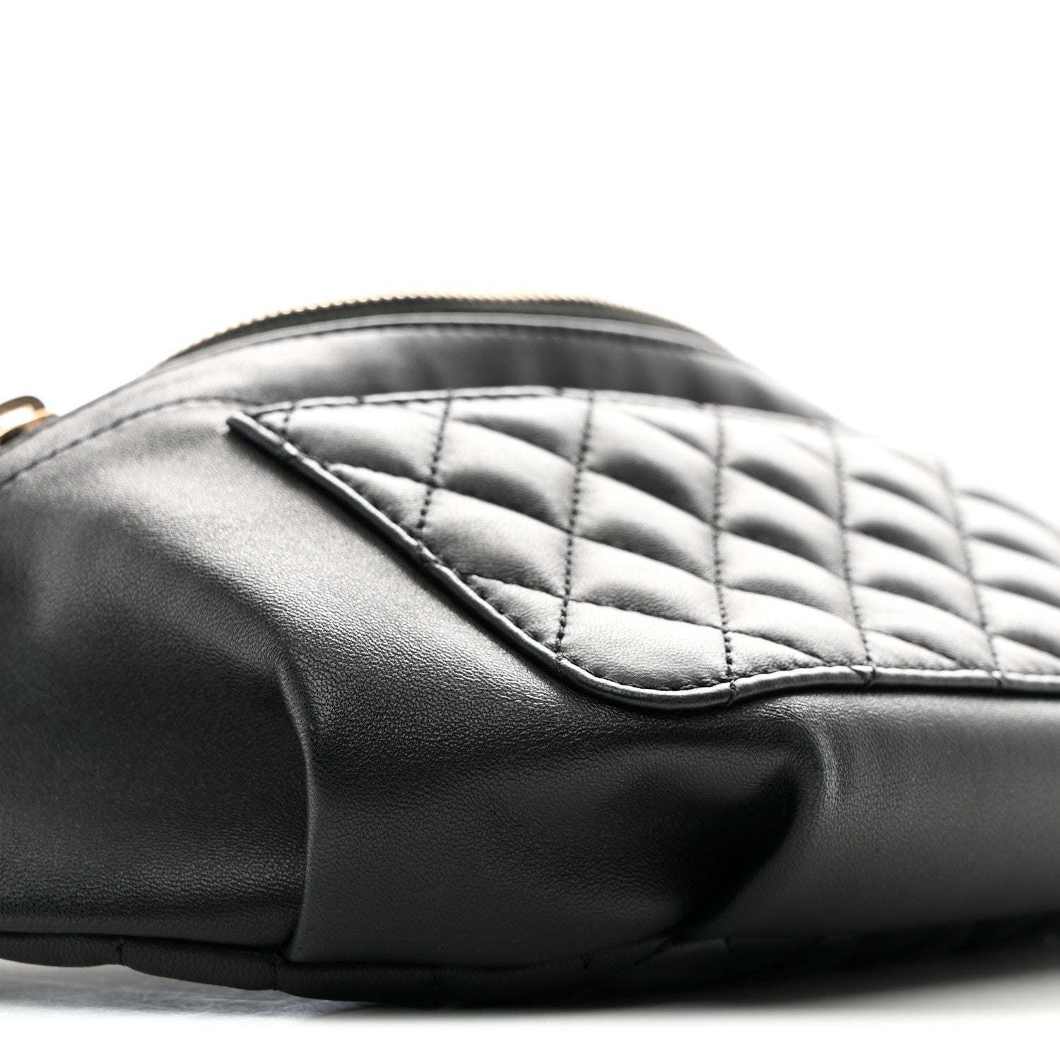 Chanel Lambskin Quilted Waist Bag Fanny Pack Black 17 of 19