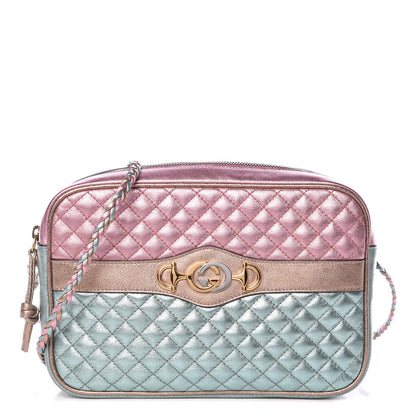 Gucci Laminated Nappa Trapuntata Small Zumi Shoulder Bag Rosa Lago Rame 1 of 11