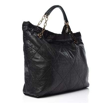 Lanvin Lambskin Quilted Amalia Cabas Tote Black 3 of 9