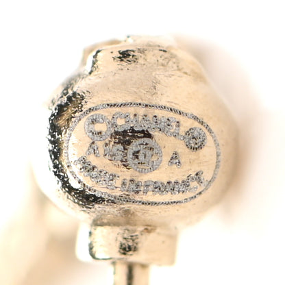Chanel Crystal CC Drop Earrings Pink Grey Gold 5 of 5