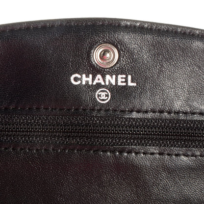 Chanel Lambskin Quilted Wallet On Chain WOC Black 7 of 9