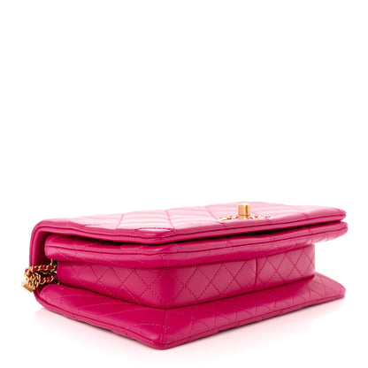 Chanel Lambskin Quilted On And On Small Chain Flap Fuchsia 4 of 12