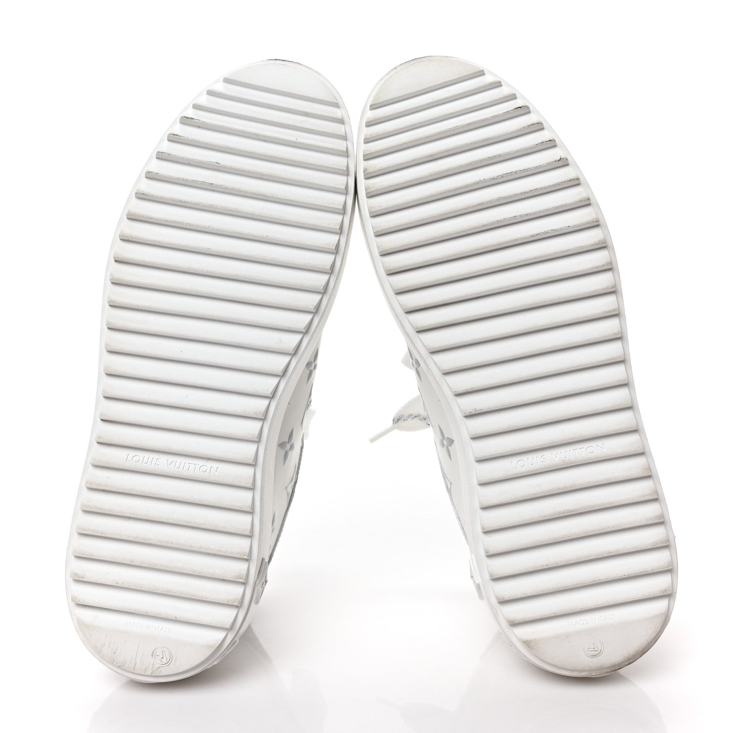 Louis Vuitton Calfskin Monogram Debossed Time Out Sneakers 39 White Silver 7 of 8
