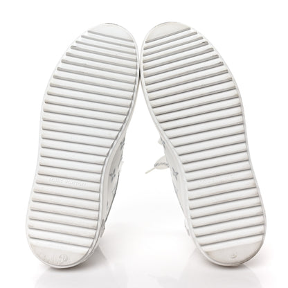 Louis Vuitton Calfskin Monogram Debossed Time Out Sneakers 39 White Silver 7 of 8