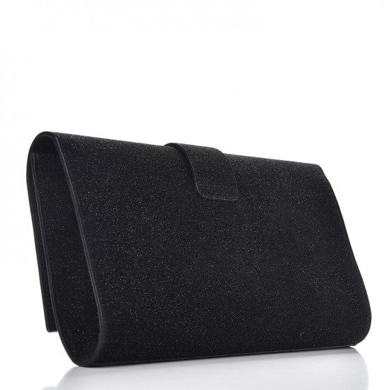 Glitter Calfskin Classic Y Ligne Clutch Black