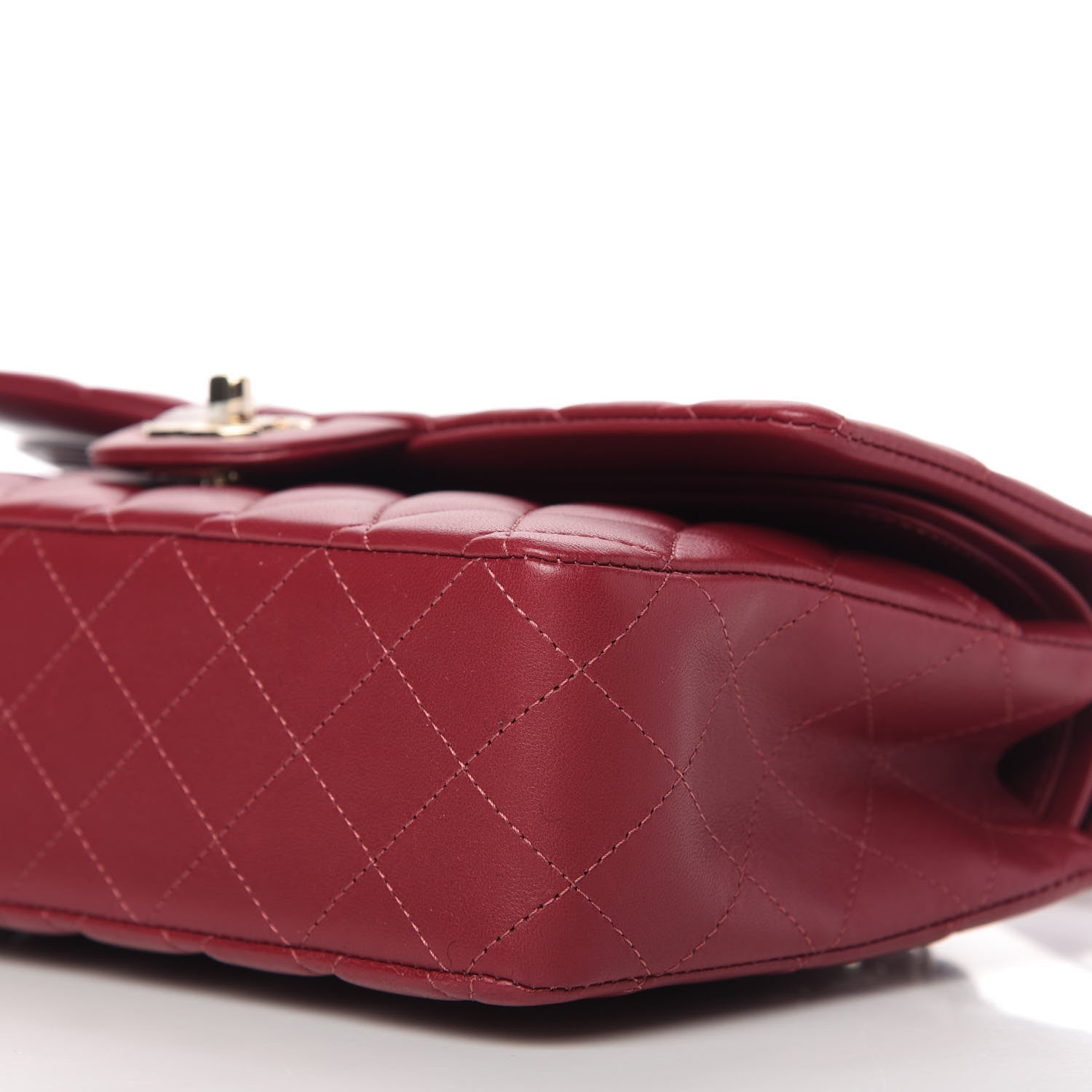 Chanel Lambskin Quilted Medium Double Flap Burgundy 7 of 11