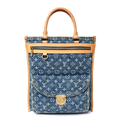 Louis Vuitton Monogram Denim Sac Plat Blue 1 of 12