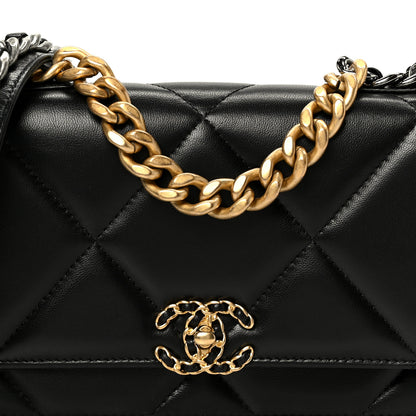 Chanel Lambskin Quilted Chanel 19 Wallet On Chain WOC Black 9 of 12