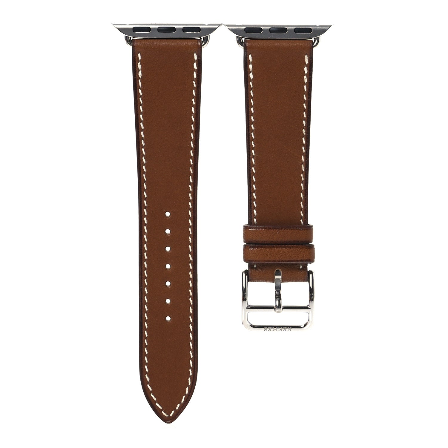 Hermes Barenia 42mm Apple Watch Single Tour Band Fauve 1 of 9