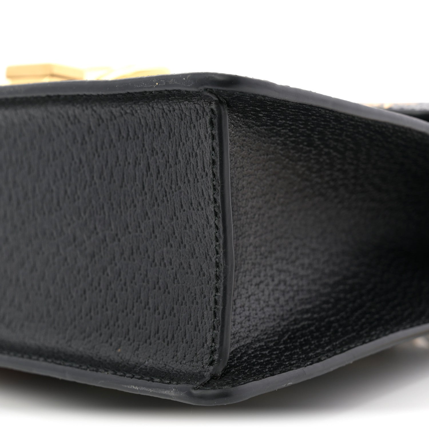 Gucci Textured Calfskin Bee Star Print Small Sylvie Shoulder Bag Black Black 10 of 10