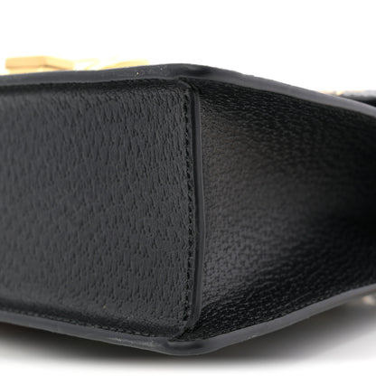 Gucci Textured Calfskin Bee Star Print Small Sylvie Shoulder Bag Black Black 10 of 10