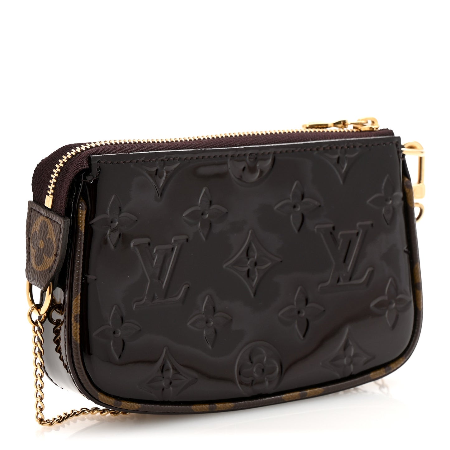 Vernis Monogram Mini Pochette Accessories Amarante