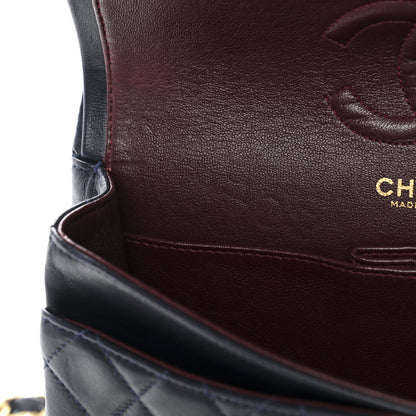 Chanel Lambskin Quilted Small Double Flap Navy 12 of 14