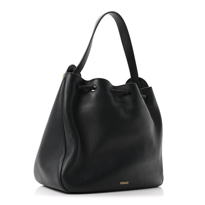 Versace Grained Calfskin La Medusa Bucket Bag Black 3 of 10