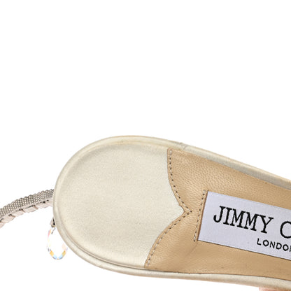 Jimmy Choo Satin Crystal Saeda 100 Pumps 37 Ivory 10 of 18