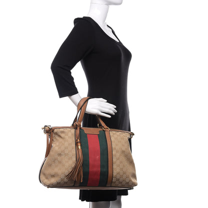 Gucci Monogram Web Medium Rania Top Handle Bag Sand 2 of 18